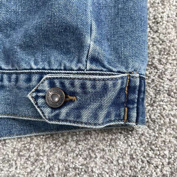 Kensie Jeans Vintage Luxe Denim Vest Stretch Trucker Frayed Size Large New - Picture 5 of 14